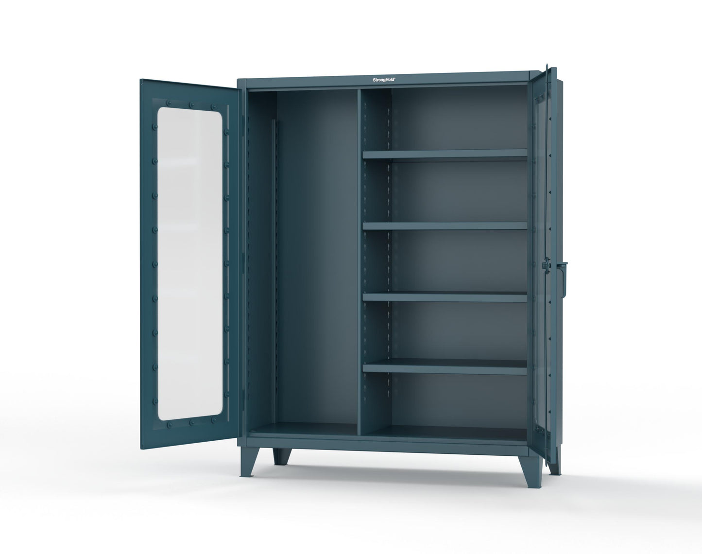 Extreme Duty 12 GA Clear View Janitorial Cabinet with 4 Shelves - 60 In. W x 24 In. D x 78 In. H - 56-LD-BC-244-5001
