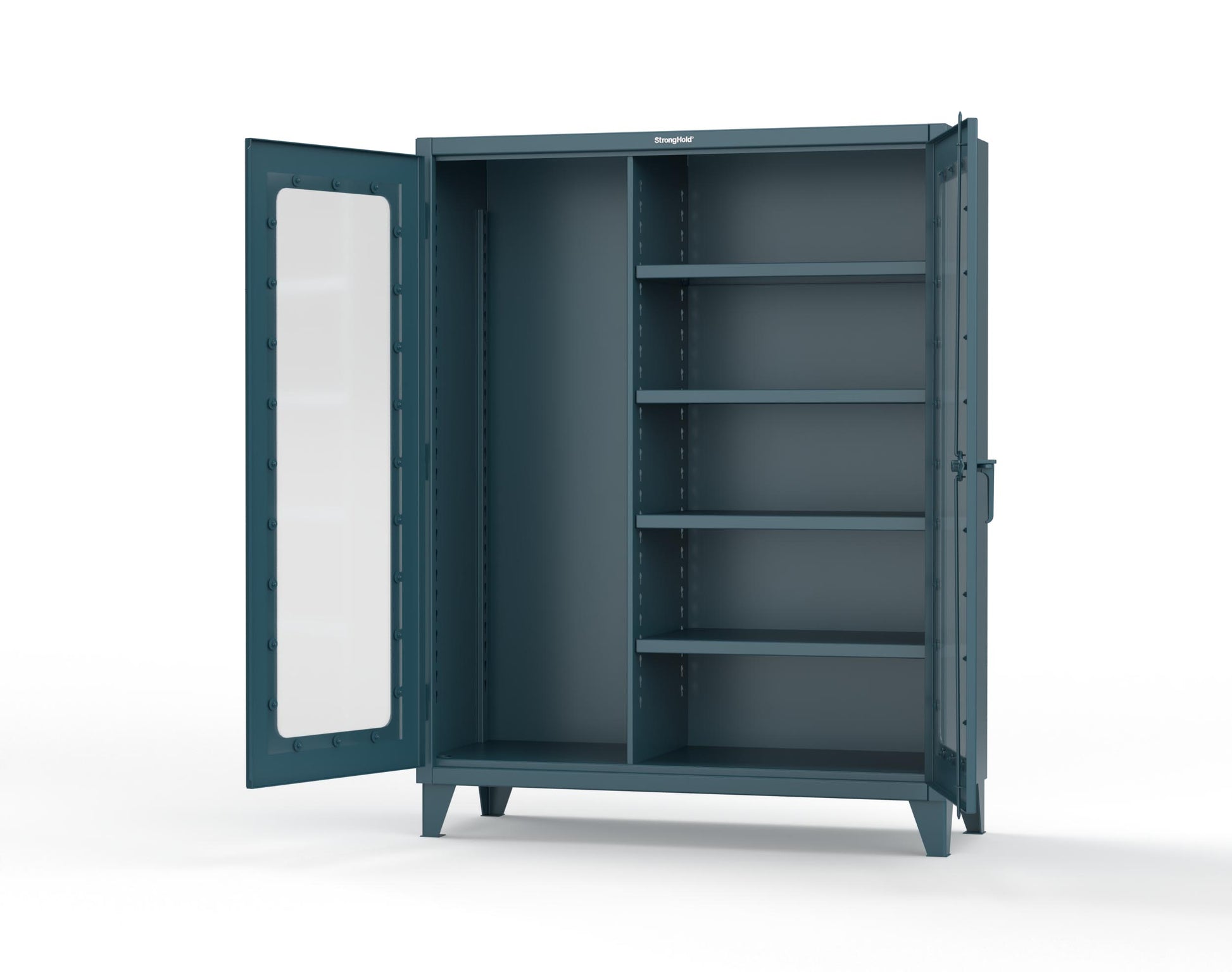 Extreme Duty 12 GA Clear View Janitorial Cabinet with 4 Shelves - 60 In. W x 24 In. D x 78 In. H - 56-LD-BC-244-5001