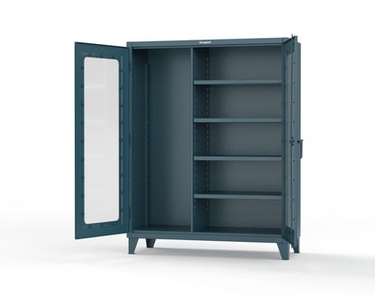 Extreme Duty 12 GA Clear View Janitorial Cabinet with 4 Shelves - 60 In. W x 24 In. D x 78 In. H - 56-LD-BC-244-5001