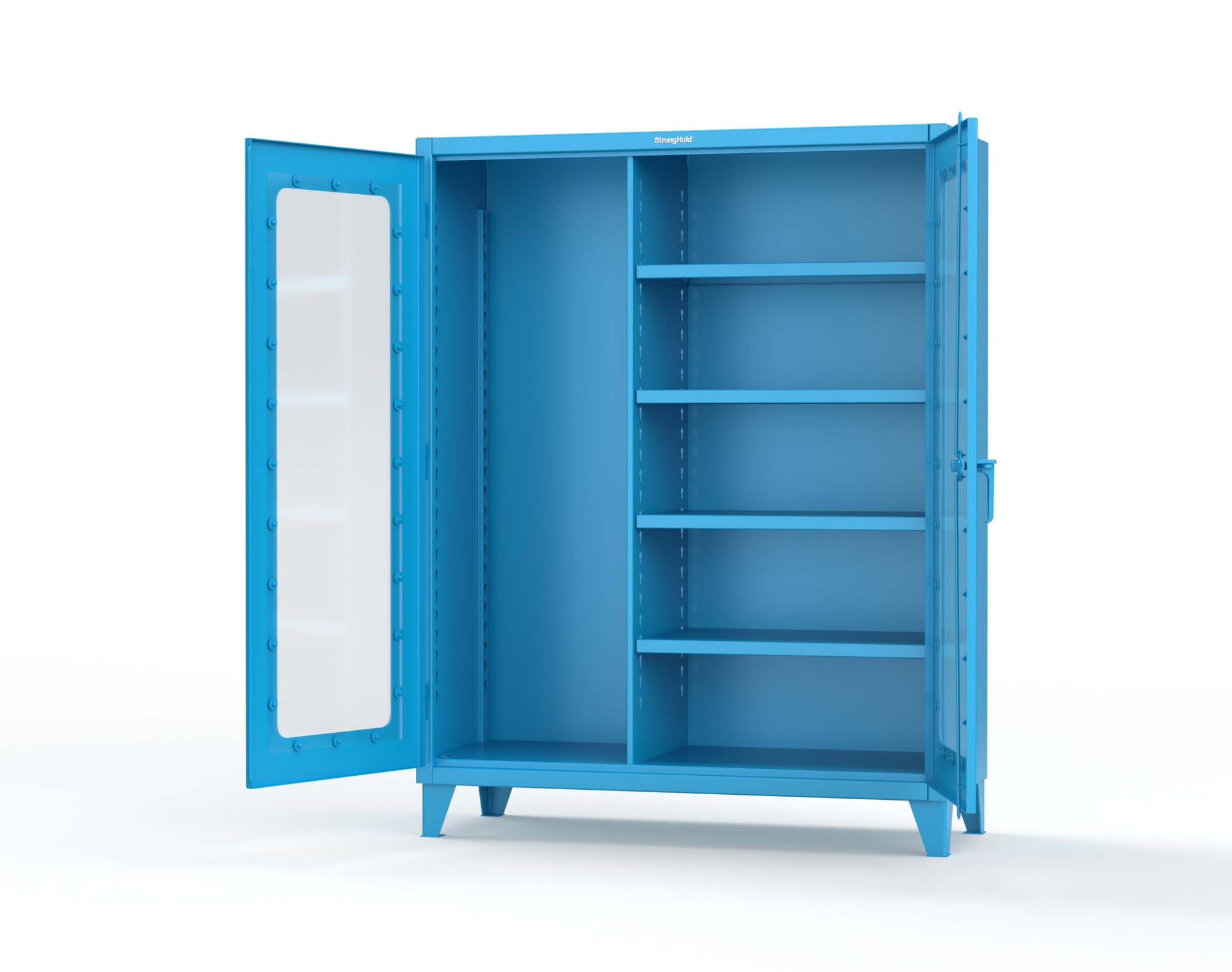 Extreme Duty 12 GA Clear View Janitorial Cabinet with 4 Shelves - 60 In. W x 24 In. D x 78 In. H - 56-LD-BC-244-5012