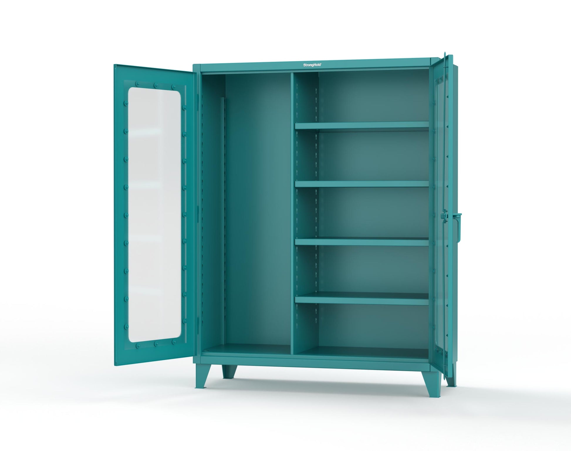 Extreme Duty 12 GA Clear View Janitorial Cabinet with 4 Shelves - 60 In. W x 24 In. D x 78 In. H - 56-LD-BC-244-5021