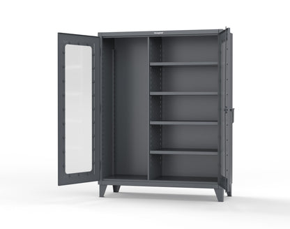 Extreme Duty 12 GA Clear View Janitorial Cabinet with 4 Shelves - 60 In. W x 24 In. D x 78 In. H - 56-LD-BC-244-7024