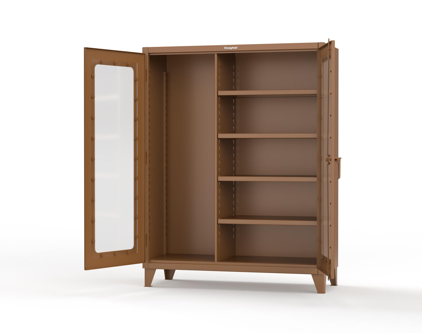 Extreme Duty 12 GA Clear View Janitorial Cabinet with 4 Shelves - 60 In. W x 24 In. D x 78 In. H - 56-LD-BC-244-8008