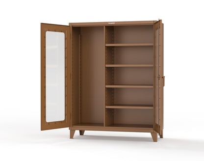 Extreme Duty 12 GA Clear View Janitorial Cabinet with 4 Shelves - 60 In. W x 24 In. D x 78 In. H - 56-LD-BC-244-8008