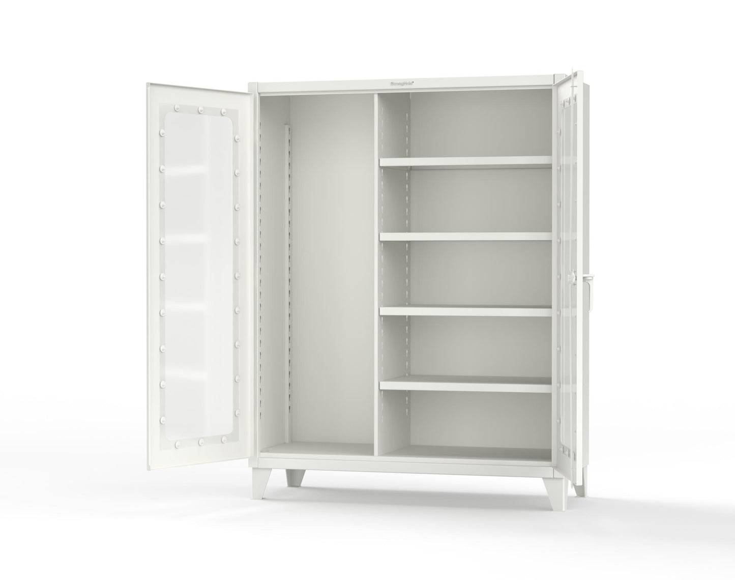 Extreme Duty 12 GA Clear View Janitorial Cabinet with 4 Shelves - 60 In. W x 24 In. D x 78 In. H - 56-LD-BC-244-9003