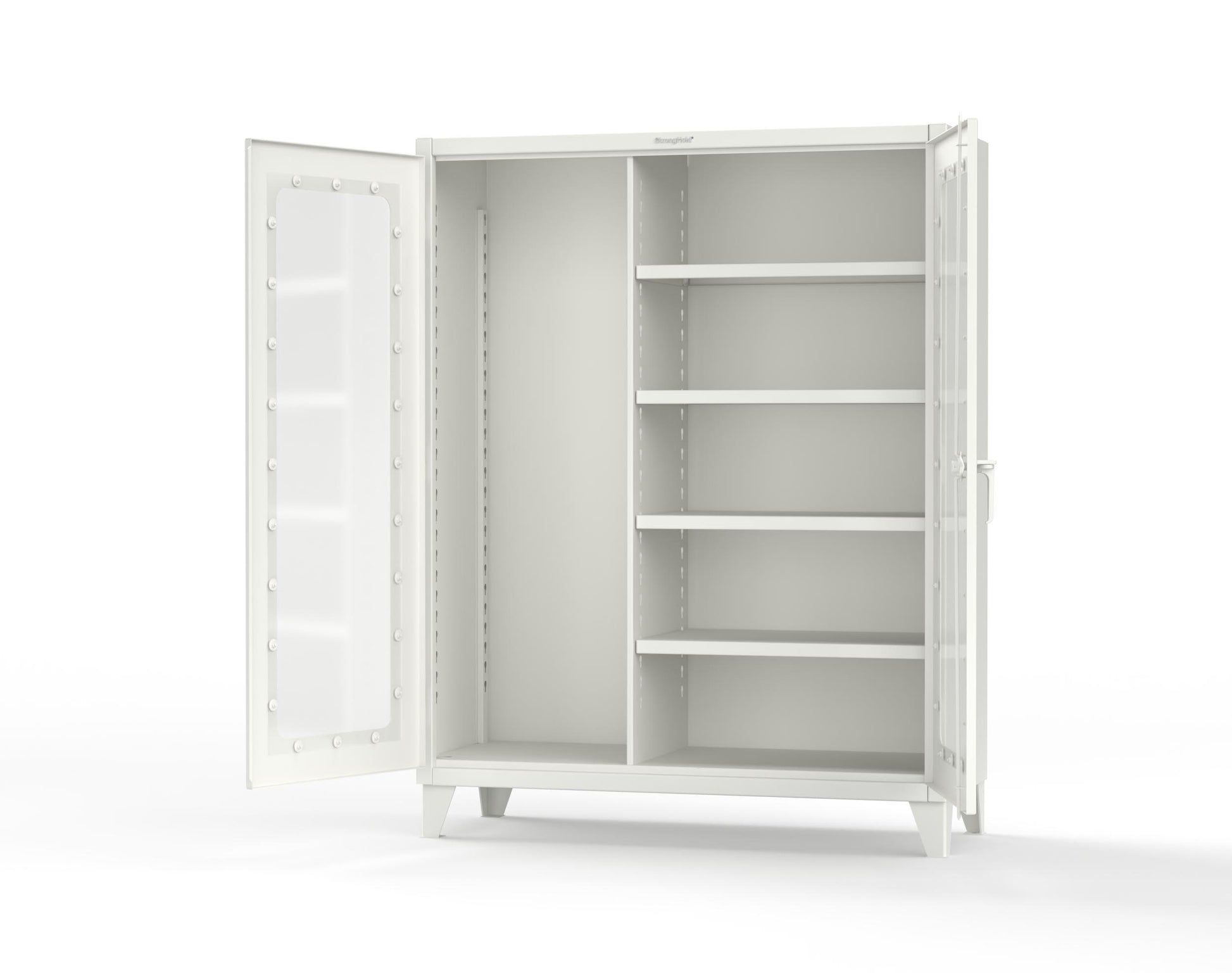 Extreme Duty 12 GA Clear View Janitorial Cabinet with 4 Shelves - 60 In. W x 24 In. D x 78 In. H - 56-LD-BC-244-9003