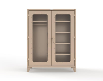 Extreme Duty 12 GA Clear View Uniform Cabinet with 5 Shelves - 60 In. W x 24 In. D x 66 In. H - 56-LD-W-245-1019