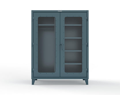 Extreme Duty 12 GA Clear View Uniform Cabinet with 5 Shelves - 60 In. W x 24 In. D x 66 In. H - 56-LD-W-245-5001