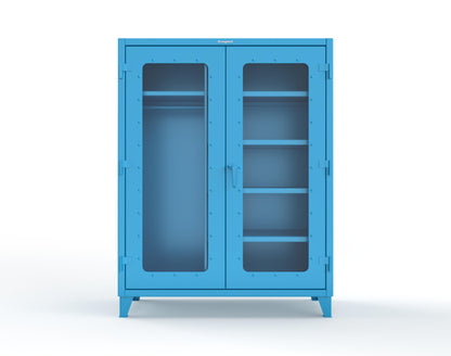 Extreme Duty 12 GA Clear View Uniform Cabinet with 5 Shelves - 60 In. W x 24 In. D x 66 In. H - 56-LD-W-245-5012