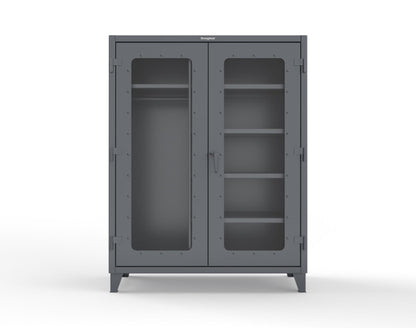 Extreme Duty 12 GA Clear View Uniform Cabinet with 5 Shelves - 60 In. W x 24 In. D x 66 In. H - 56-LD-W-245-7024