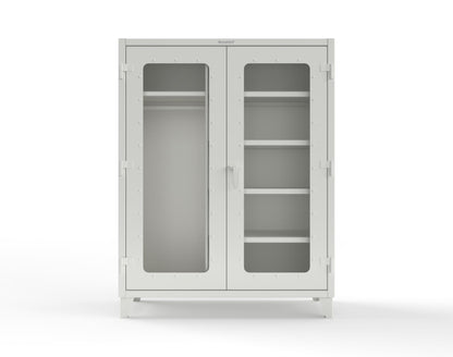 Extreme Duty 12 GA Clear View Uniform Cabinet with 5 Shelves - 60 In. W x 24 In. D x 66 In. H - 56-LD-W-245-9003
