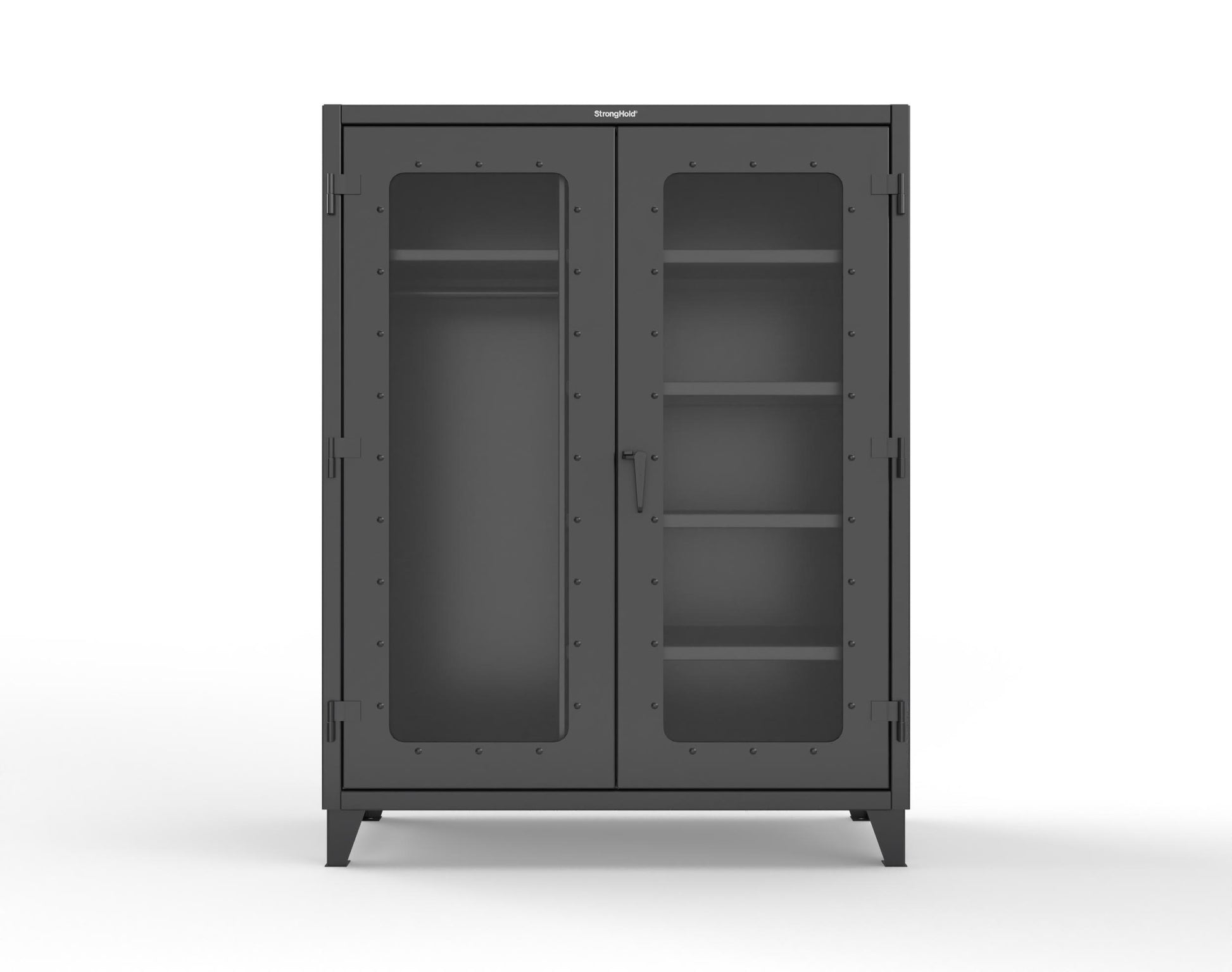 Extreme Duty 12 GA Clear View Uniform Cabinet with 5 Shelves - 60 In. W x 24 In. D x 66 In. H - 56-LD-W-245-9005
