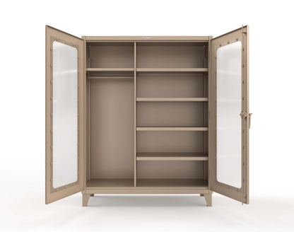 Extreme Duty 12 GA Clear View Uniform Cabinet with 5 Shelves - 60 In. W x 24 In. D x 66 In. H - 56-LD-W-245-1019