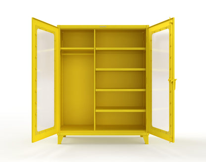 Extreme Duty 12 GA Clear View Uniform Cabinet with 5 Shelves - 60 In. W x 24 In. D x 66 In. H - 56-LD-W-245-1021