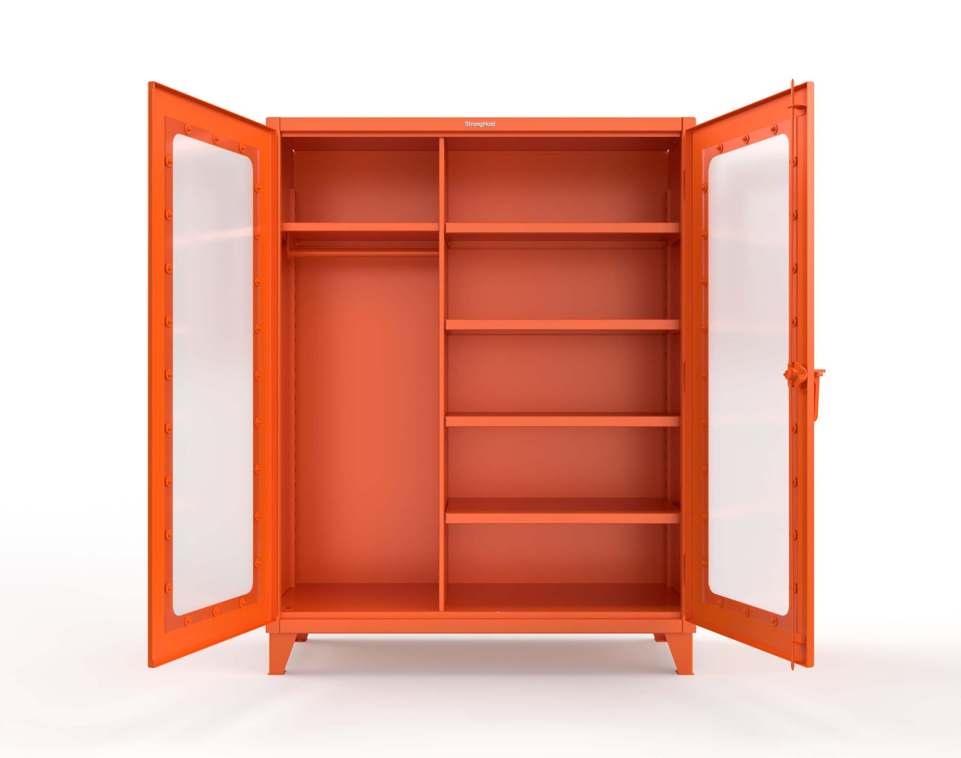 Extreme Duty 12 GA Clear View Uniform Cabinet with 5 Shelves - 60 In. W x 24 In. D x 66 In. H - 56-LD-W-245-2009