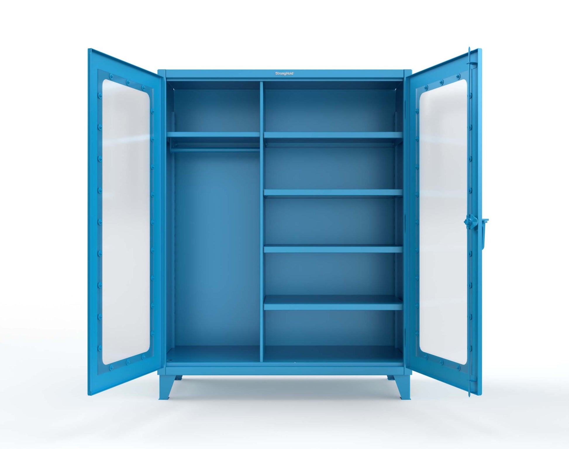 Extreme Duty 12 GA Clear View Uniform Cabinet with 5 Shelves - 60 In. W x 24 In. D x 66 In. H - 56-LD-W-245-5012