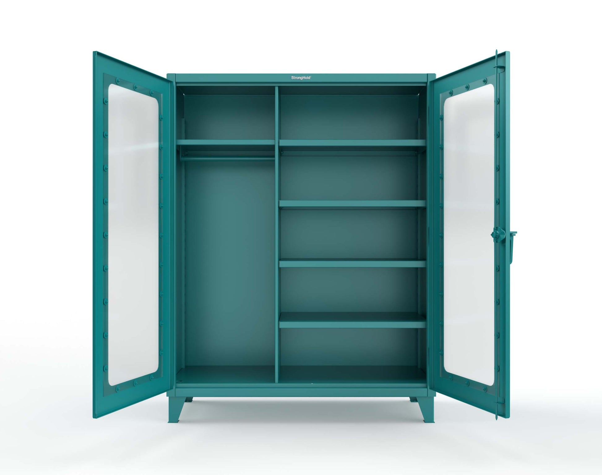 Extreme Duty 12 GA Clear View Uniform Cabinet with 5 Shelves - 60 In. W x 24 In. D x 66 In. H - 56-LD-W-245-5021