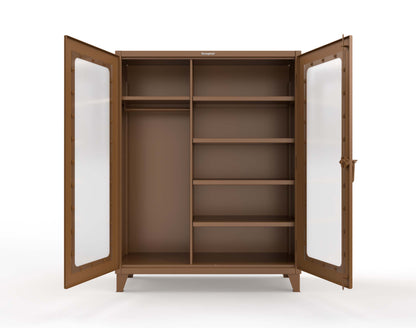 Extreme Duty 12 GA Clear View Uniform Cabinet with 5 Shelves - 60 In. W x 24 In. D x 66 In. H - 56-LD-W-245-8008