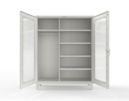 Extreme Duty 12 GA Clear View Uniform Cabinet with 5 Shelves - 60 In. W x 24 In. D x 66 In. H - 56-LD-W-245-9003