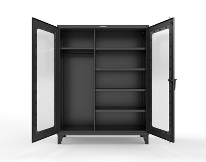 Extreme Duty 12 GA Clear View Uniform Cabinet with 5 Shelves - 60 In. W x 24 In. D x 66 In. H - 56-LD-W-245-9005