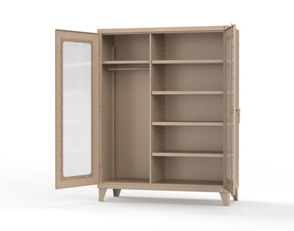 Extreme Duty 12 GA Clear View Uniform Cabinet with 5 Shelves - 60 In. W x 24 In. D x 66 In. H - 56-LD-W-245-1019