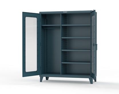 Extreme Duty 12 GA Clear View Uniform Cabinet with 5 Shelves - 60 In. W x 24 In. D x 66 In. H - 56-LD-W-245-5001