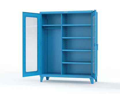 Extreme Duty 12 GA Clear View Uniform Cabinet with 5 Shelves - 60 In. W x 24 In. D x 66 In. H - 56-LD-W-245-5012