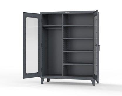Extreme Duty 12 GA Clear View Uniform Cabinet with 5 Shelves - 60 In. W x 24 In. D x 66 In. H - 56-LD-W-245-7024