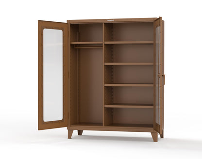Extreme Duty 12 GA Clear View Uniform Cabinet with 5 Shelves - 60 In. W x 24 In. D x 66 In. H - 56-LD-W-245-8008