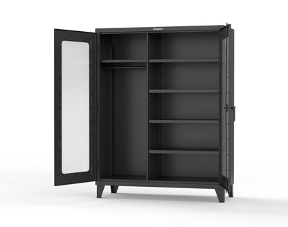 Extreme Duty 12 GA Clear View Uniform Cabinet with 5 Shelves - 60 In. W x 24 In. D x 66 In. H - 56-LD-W-245-9005