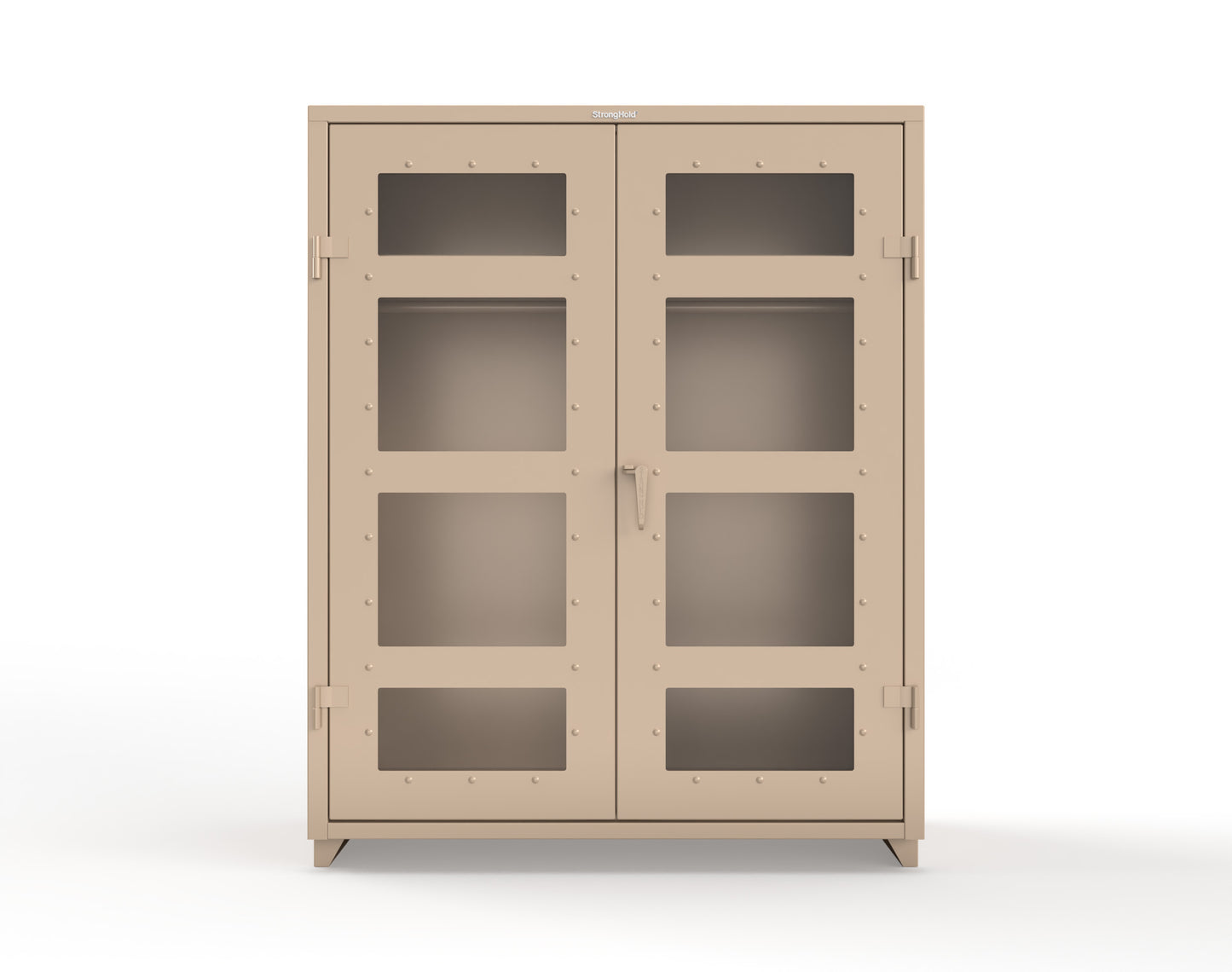 Extra Heavy Duty 14 GA Clear View Uniform Cabinet with Hanger Rod, 1 Shelf - 60 In. W x 24 In. D x 75 In. H - 56-LD-WR-241-L-1019