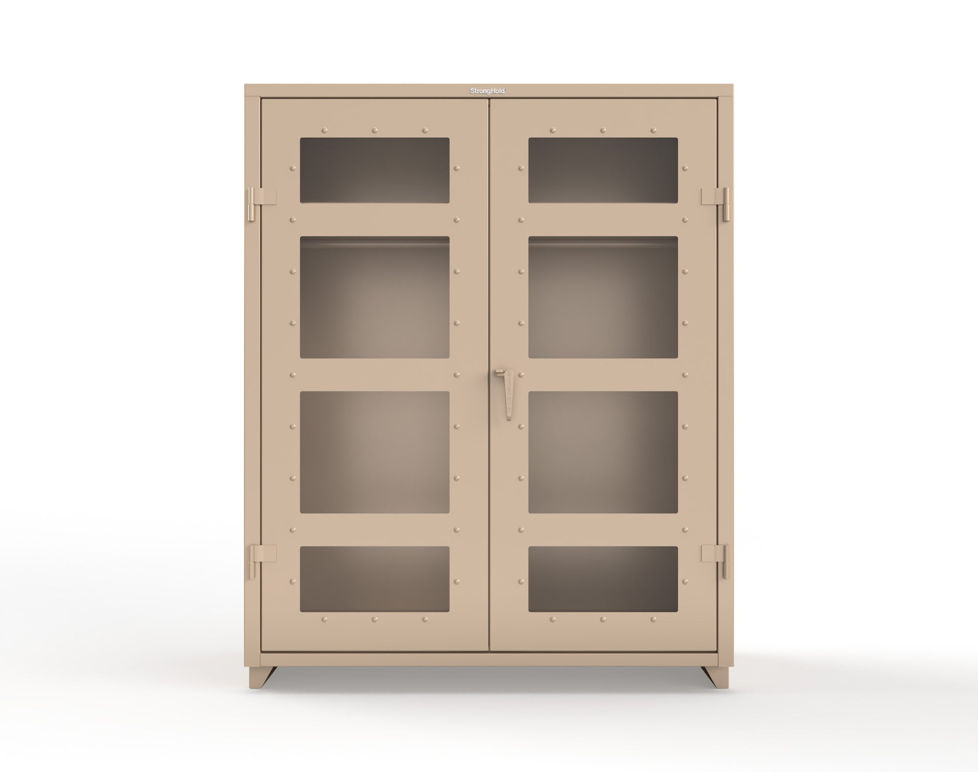 Extra Heavy Duty 14 GA Clear View Uniform Cabinet with Hanger Rod, 1 Shelf - 60 In. W x 24 In. D x 75 In. H - 56-LD-WR-241-L-1019