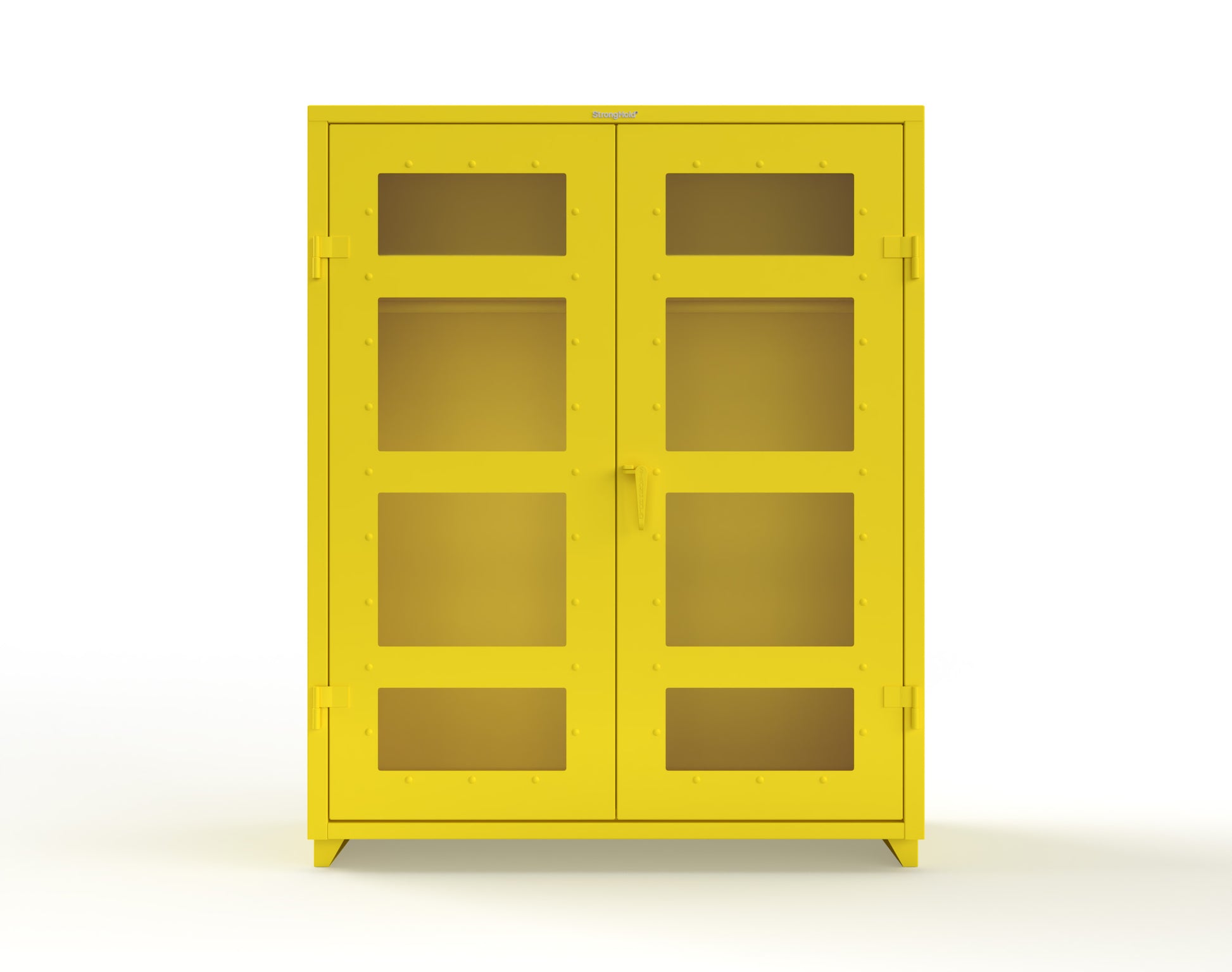 Extra Heavy Duty 14 GA Clear View Uniform Cabinet with Hanger Rod, 1 Shelf - 60 In. W x 24 In. D x 75 In. H - 56-LD-WR-241-L-1021