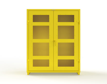 Extra Heavy Duty 14 GA Clear View Uniform Cabinet with Hanger Rod, 1 Shelf - 60 In. W x 24 In. D x 75 In. H - 56-LD-WR-241-L-1021