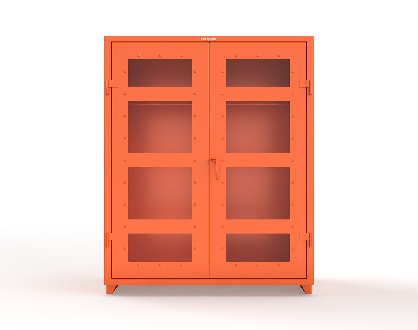 Extra Heavy Duty 14 GA Clear View Uniform Cabinet with Hanger Rod, 1 Shelf - 60 In. W x 24 In. D x 75 In. H - 56-LD-WR-241-L-2009