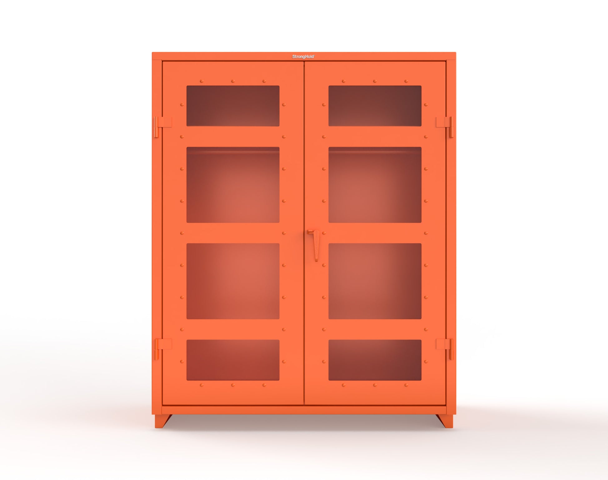 Extra Heavy Duty 14 GA Clear View Uniform Cabinet with Hanger Rod, 1 Shelf - 60 In. W x 24 In. D x 75 In. H - 56-LD-WR-241-L-2009