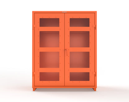 Extra Heavy Duty 14 GA Clear View Uniform Cabinet with Hanger Rod, 1 Shelf - 60 In. W x 24 In. D x 75 In. H - 56-LD-WR-241-L-2009