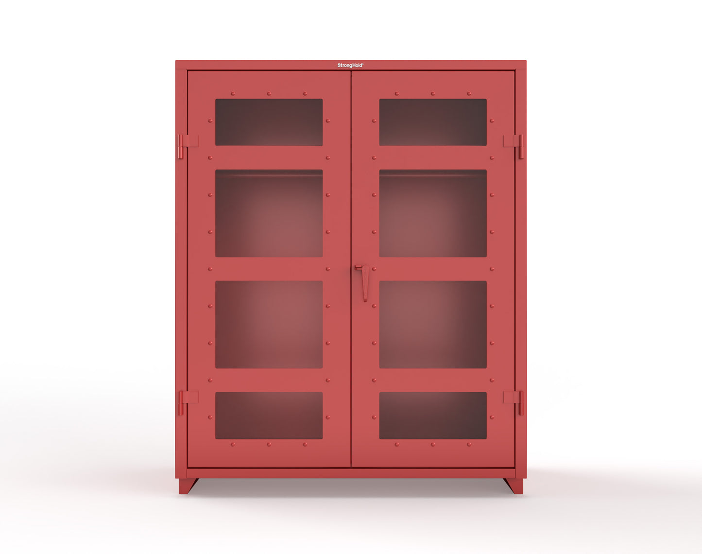 Extra Heavy Duty 14 GA Clear View Uniform Cabinet with Hanger Rod, 1 Shelf - 60 In. W x 24 In. D x 75 In. H - 56-LD-WR-241-L-3001
