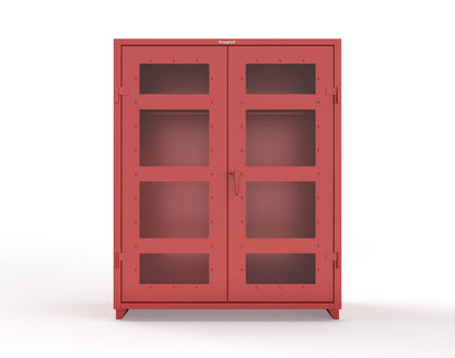 Extra Heavy Duty 14 GA Clear View Uniform Cabinet with Hanger Rod, 1 Shelf - 60 In. W x 24 In. D x 75 In. H - 56-LD-WR-241-L-3001