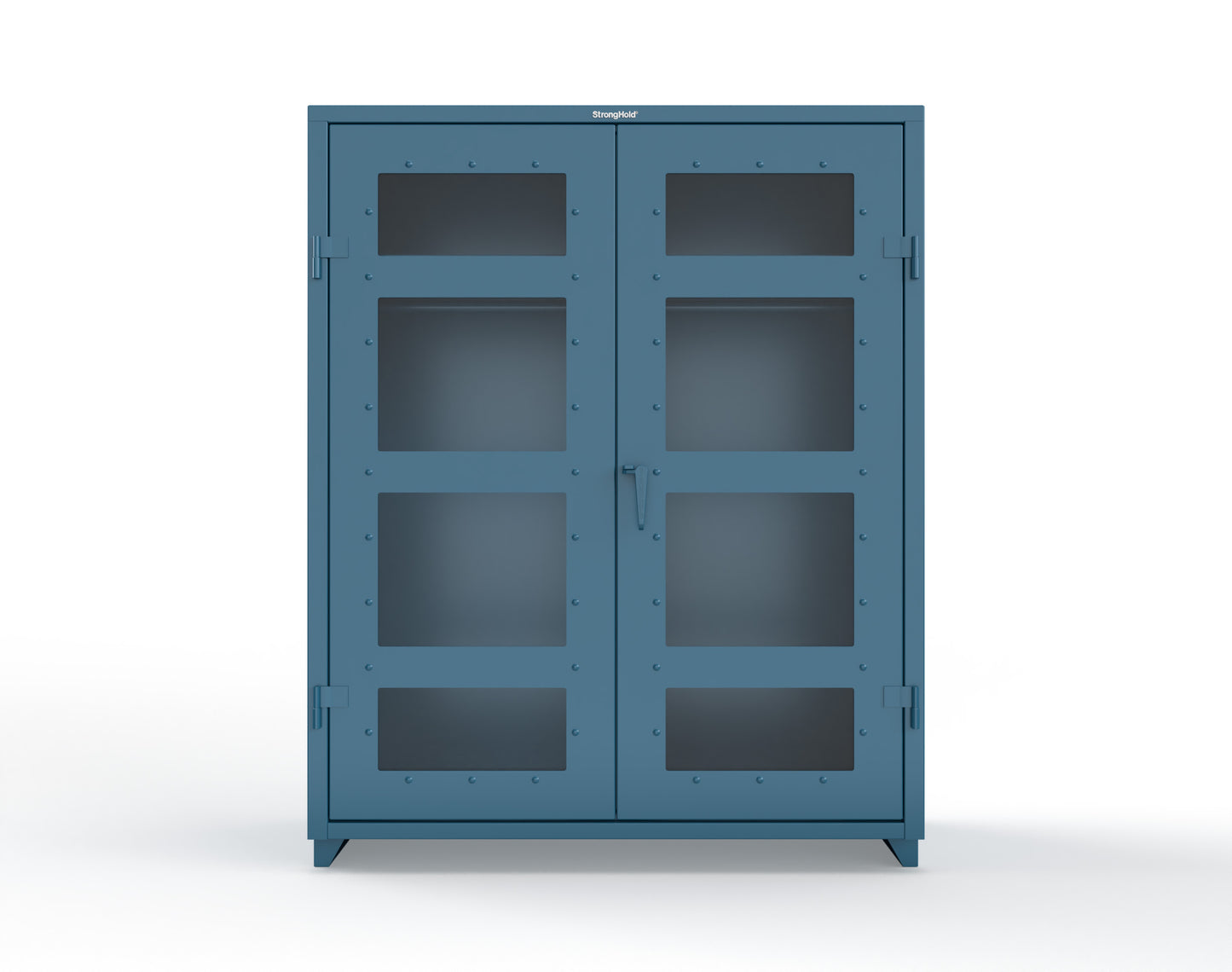 Extra Heavy Duty 14 GA Clear View Uniform Cabinet with Hanger Rod, 1 Shelf - 60 In. W x 24 In. D x 75 In. H - 56-LD-WR-241-L-5001
