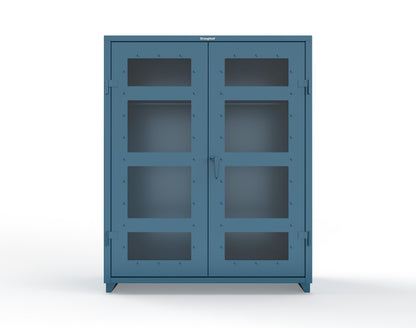 Extra Heavy Duty 14 GA Clear View Uniform Cabinet with Hanger Rod, 1 Shelf - 60 In. W x 24 In. D x 75 In. H - 56-LD-WR-241-L-5001