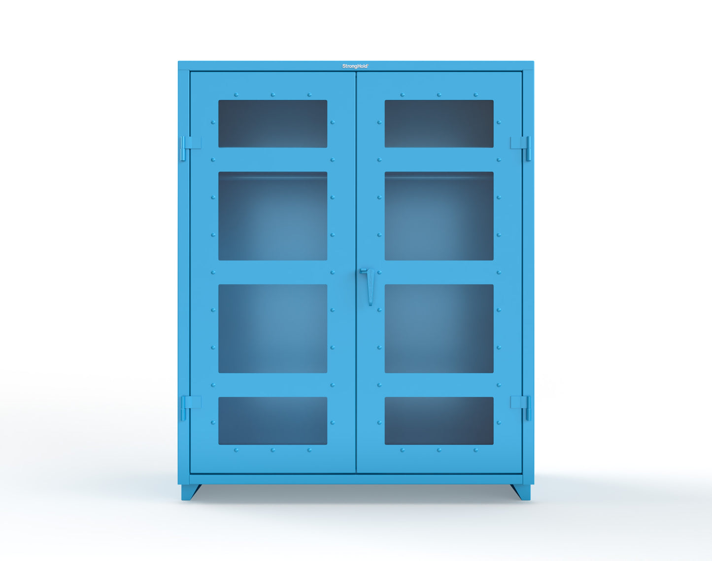 Extra Heavy Duty 14 GA Clear View Uniform Cabinet with Hanger Rod, 1 Shelf - 60 In. W x 24 In. D x 75 In. H - 56-LD-WR-241-L-5012