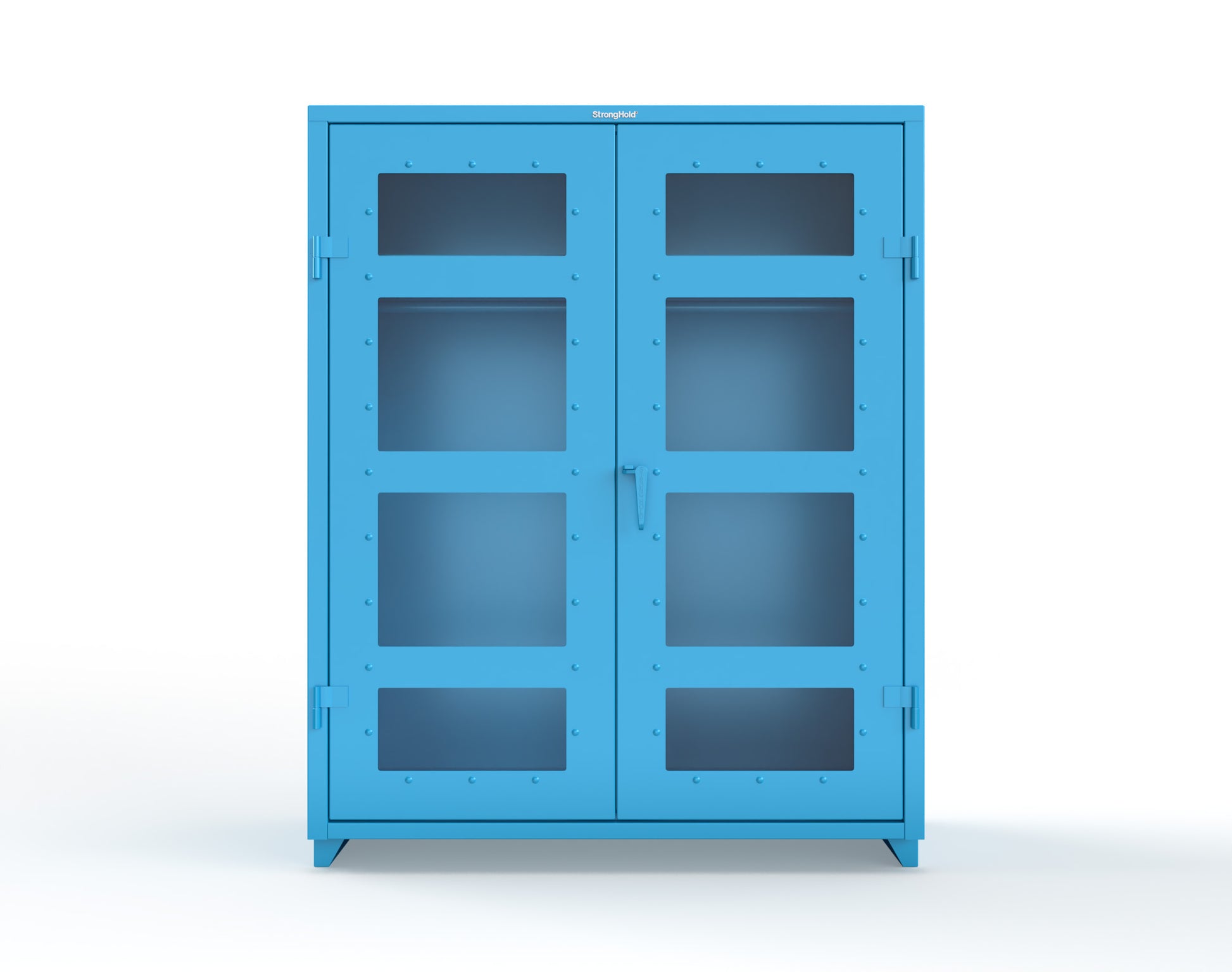 Extra Heavy Duty 14 GA Clear View Uniform Cabinet with Hanger Rod, 1 Shelf - 60 In. W x 24 In. D x 75 In. H - 56-LD-WR-241-L-5012