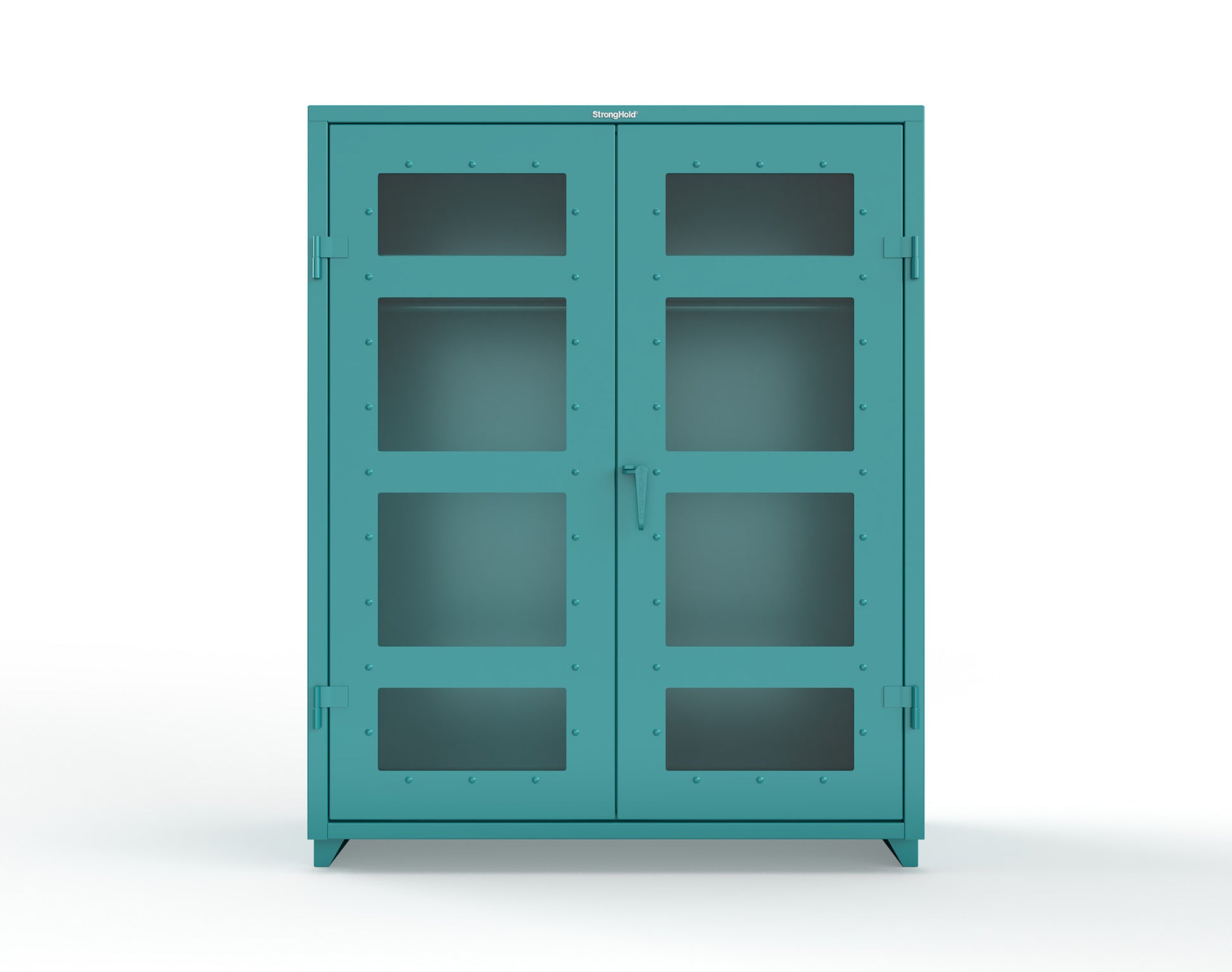 Extra Heavy Duty 14 GA Clear View Uniform Cabinet with Hanger Rod, 1 Shelf - 60 In. W x 24 In. D x 75 In. H - 56-LD-WR-241-L-5021