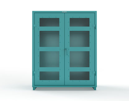 Extra Heavy Duty 14 GA Clear View Uniform Cabinet with Hanger Rod, 1 Shelf - 60 In. W x 24 In. D x 75 In. H - 56-LD-WR-241-L-5021