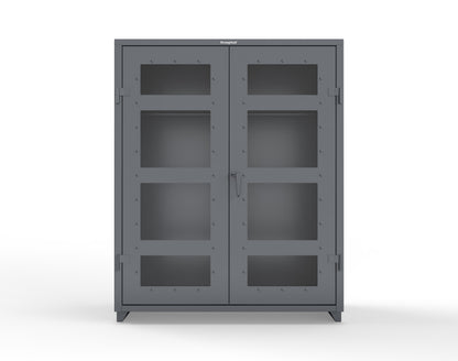 Extra Heavy Duty 14 GA Clear View Uniform Cabinet with Hanger Rod, 1 Shelf - 60 In. W x 24 In. D x 75 In. H - 56-LD-WR-241-L-7024