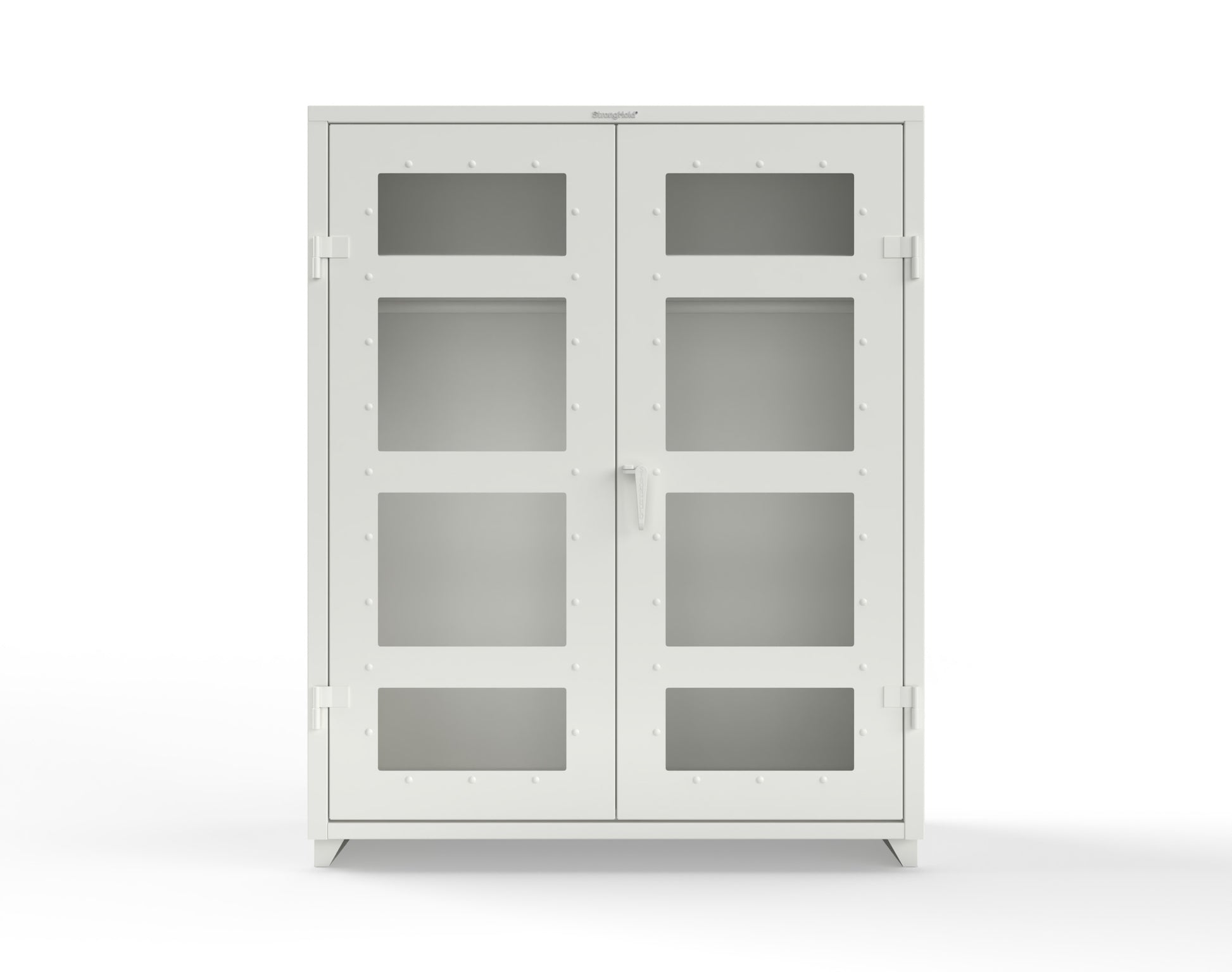 Extra Heavy Duty 14 GA Clear View Uniform Cabinet with Hanger Rod, 1 Shelf - 60 In. W x 24 In. D x 75 In. H - 56-LD-WR-241-L-9003