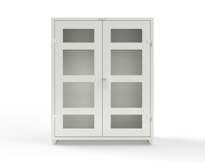 Extra Heavy Duty 14 GA Clear View Uniform Cabinet with Hanger Rod, 1 Shelf - 60 In. W x 24 In. D x 75 In. H - 56-LD-WR-241-L-9003