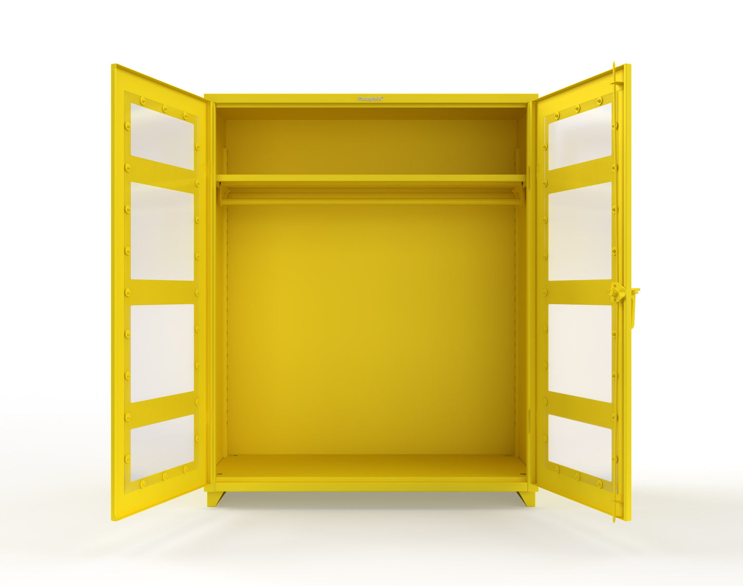 Extra Heavy Duty 14 GA Clear View Uniform Cabinet with Hanger Rod, 1 Shelf - 60 In. W x 24 In. D x 75 In. H - 56-LD-WR-241-L-1021