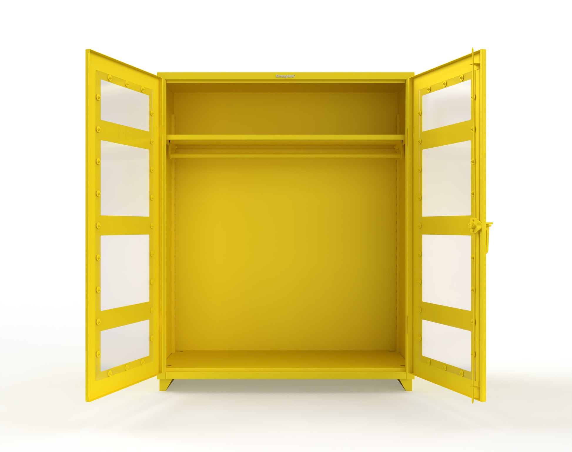 Extra Heavy Duty 14 GA Clear View Uniform Cabinet with Hanger Rod, 1 Shelf - 60 In. W x 24 In. D x 75 In. H - 56-LD-WR-241-L-1021